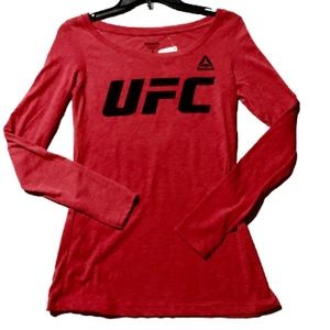Reebok (3/$24) Red UFC Long Sleeved Tee Shirt Sz S  NWT